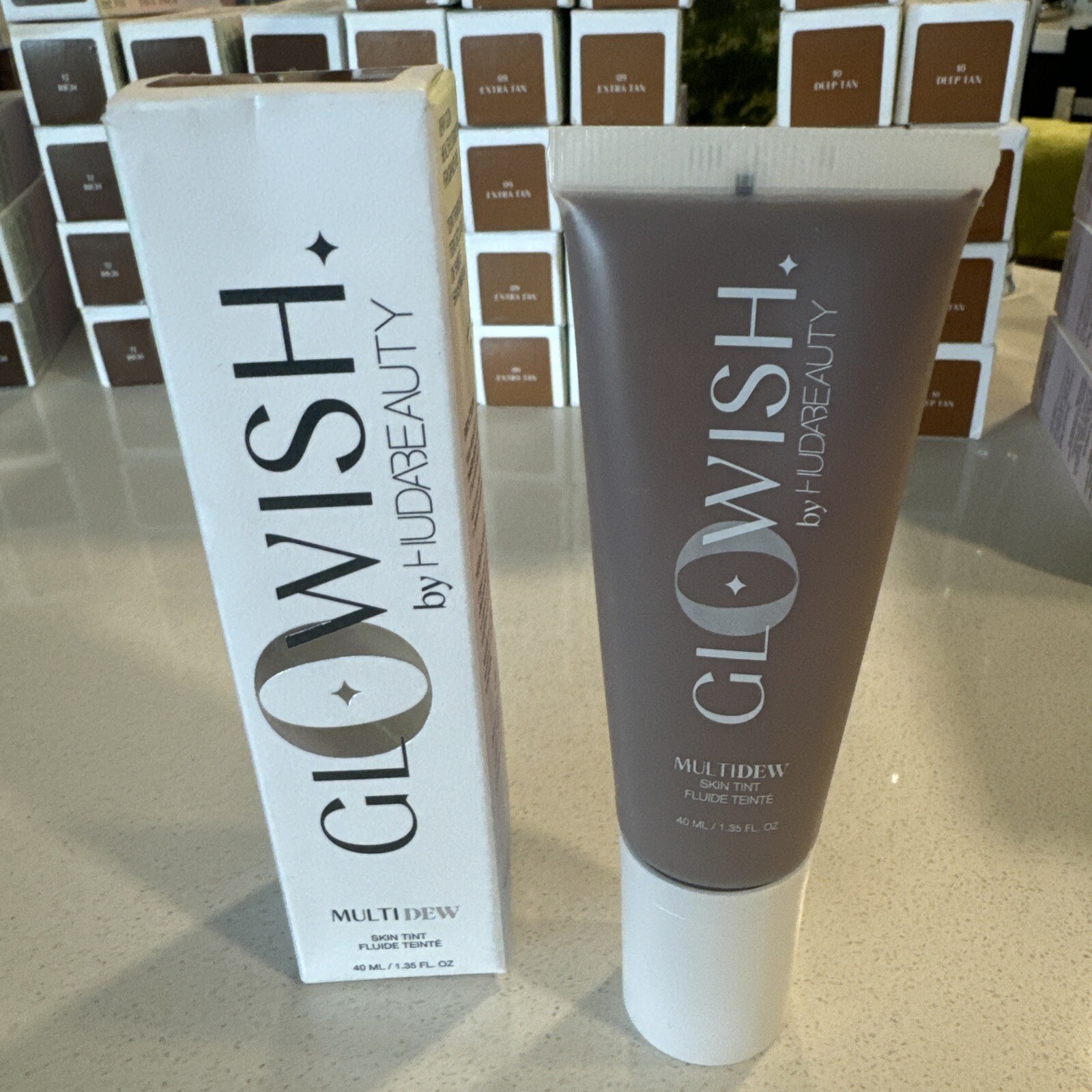 BNIB Glowish by Huda Beauty Multi Dew Skin Tint 1.35oz / 40mL Deep 11