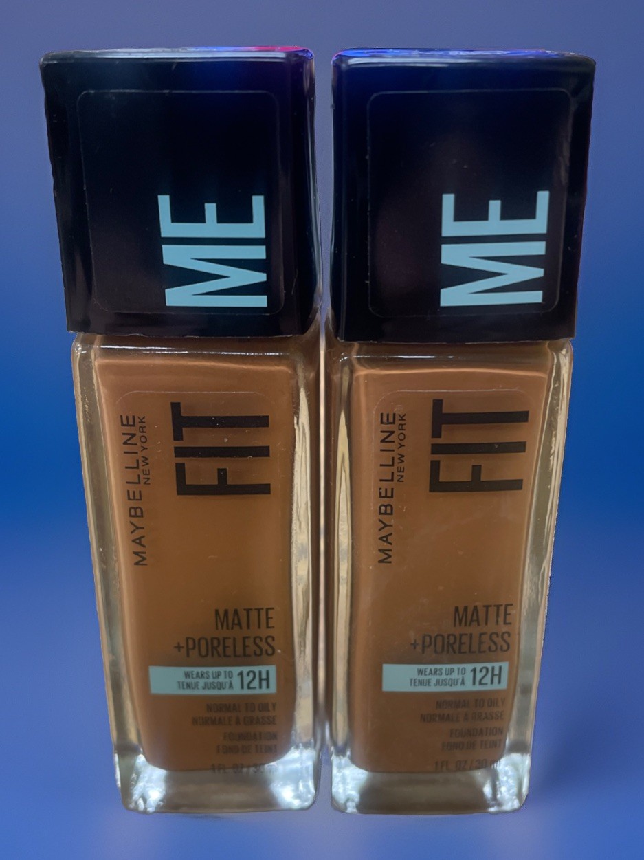 Maybelline Fit Me! Matte + Poreless Foundation 338 Spicy Brown Lot Of 2 Bottles