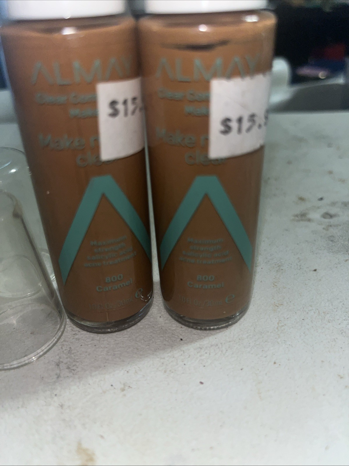 Almay Clear Complexion Makeup, Acne Treatment Foundation (Caramel 800) 1 oz New