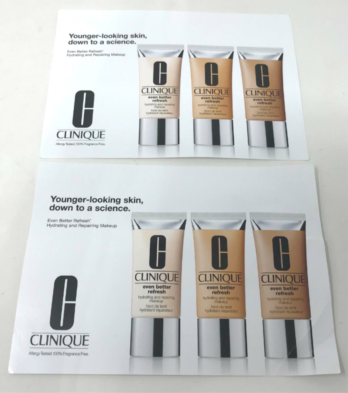 Lot of 2 Clinique Even Better Refresh Hydrate & Repairing 4 Shade Sample Makeup