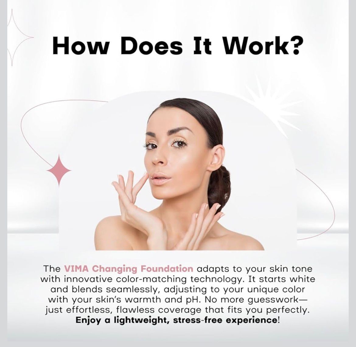 Vima Color Changing Foundation with Sunscreen – Fragrance-free – Paraben-Free