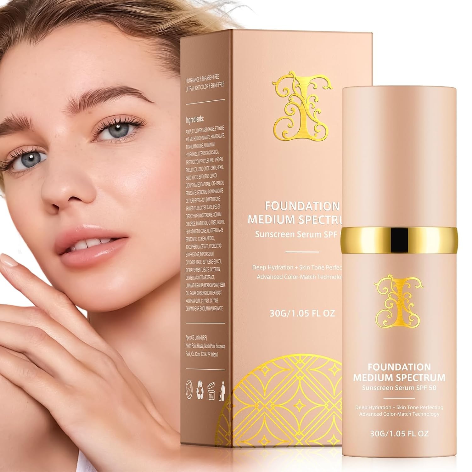 Color Changing Foundation Liquid 4 in 1, Foundation for Older Women, Hydrating L