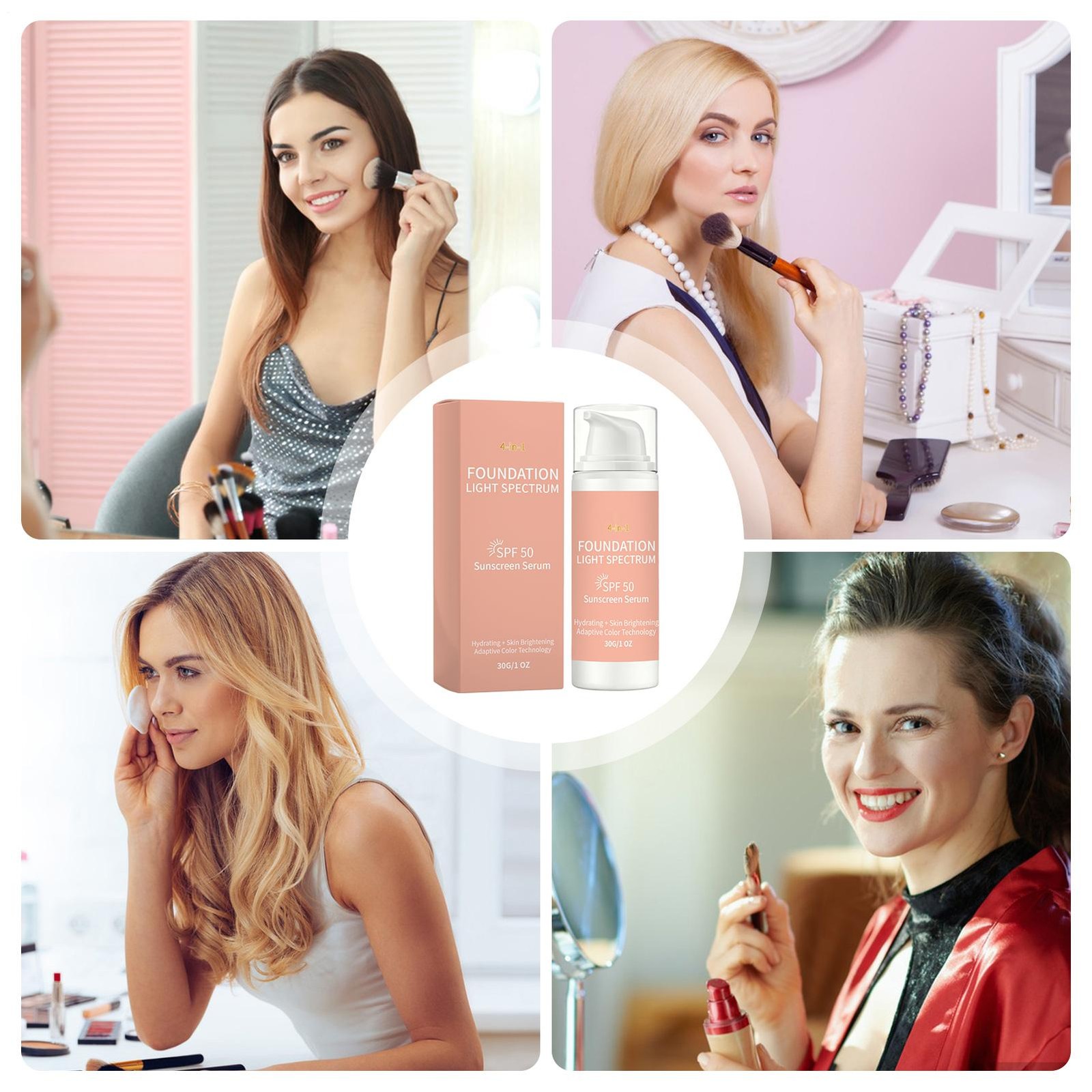 4-in-1 Colour Changing Foundation For Mature Skin, Adaptive Foundation Light Spe