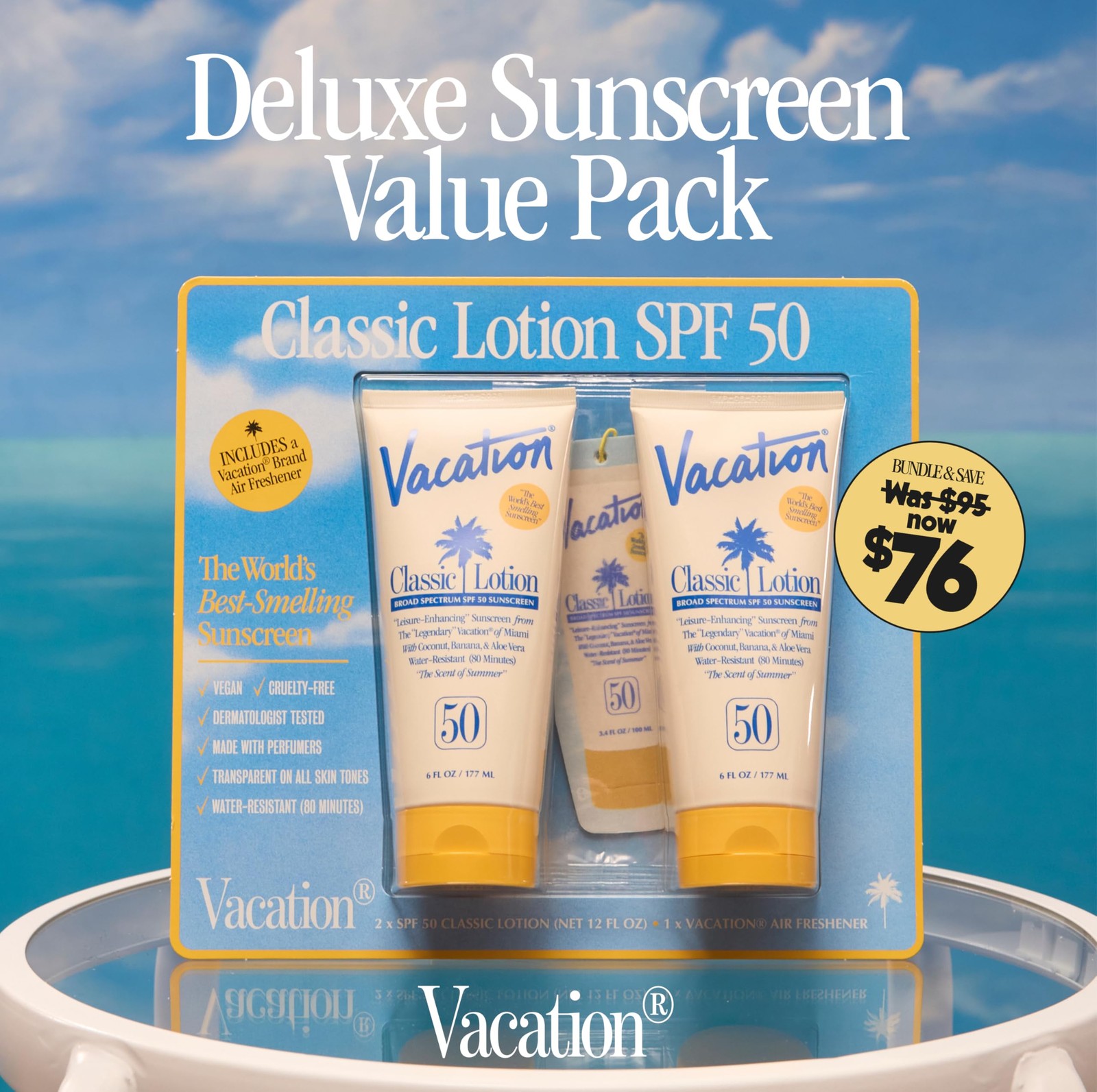Vacation Classic Lotion SPF 50 – Pack of 2 with Air 6 Fl Oz (Pack 2)