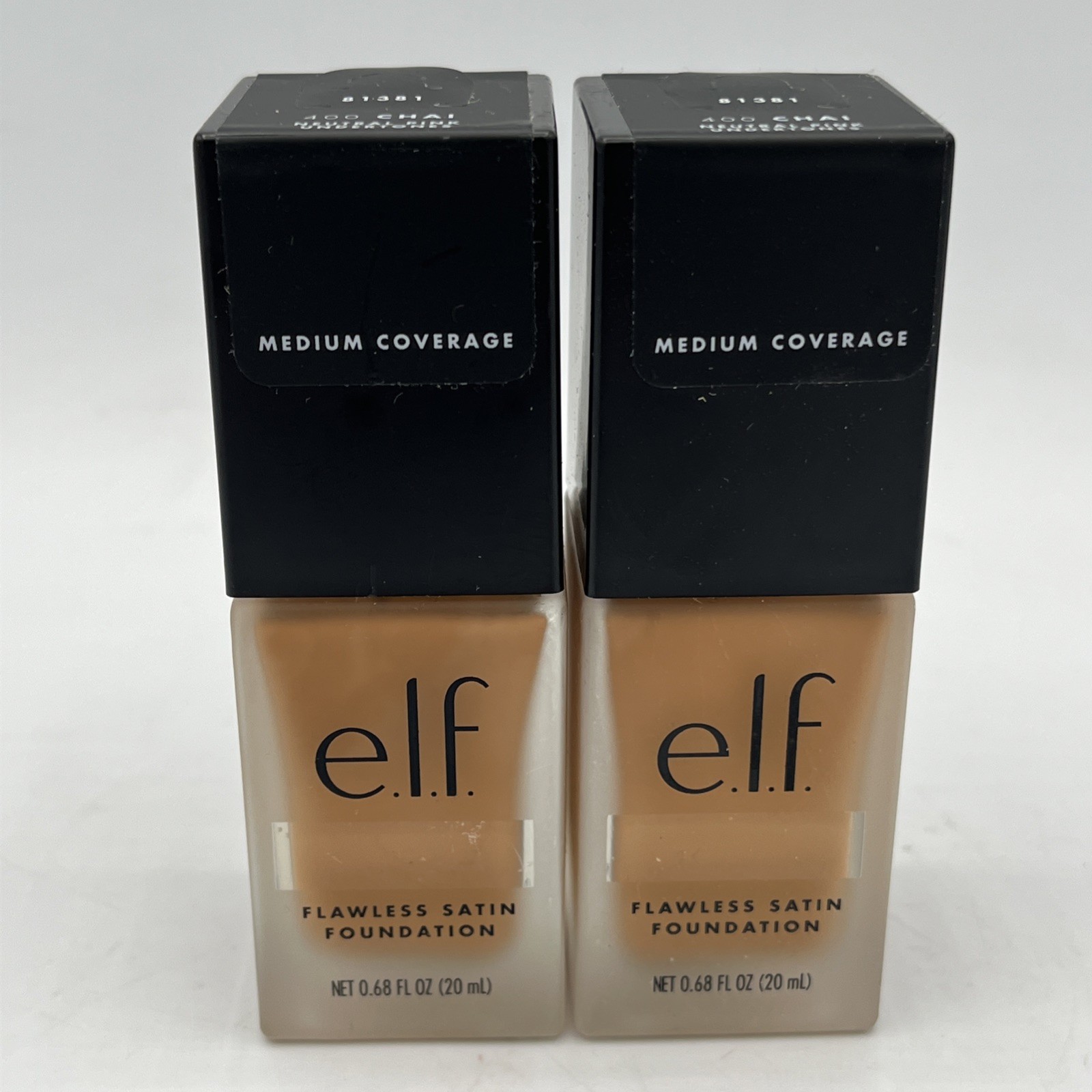 (2) Elf Flawless Satin Foundation 400 CHAI MediumCoverage Neutral Pink Undertone