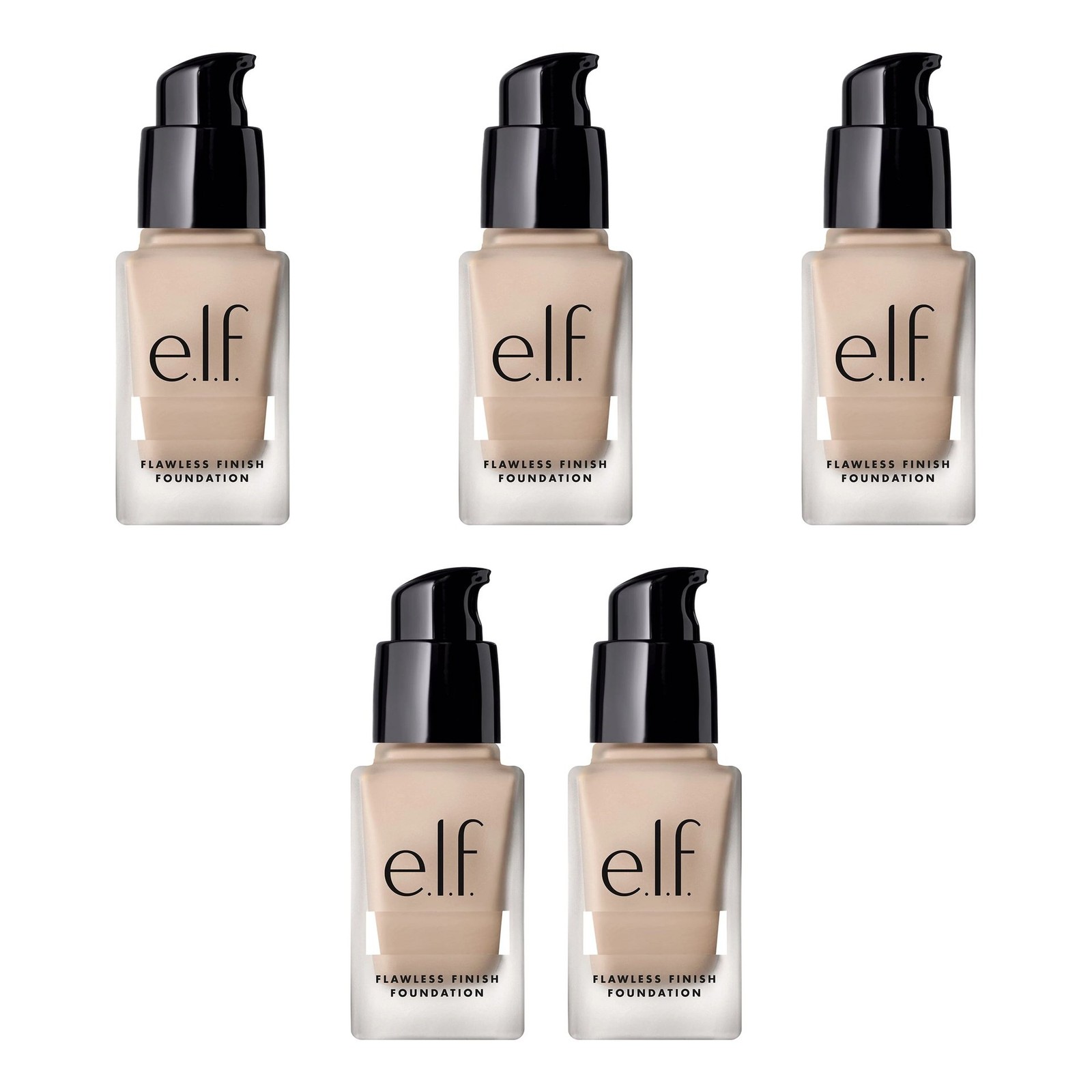 e.l.f. Flawless Satin Foundation, Snow, 0.68 fl oz – 5 Pack