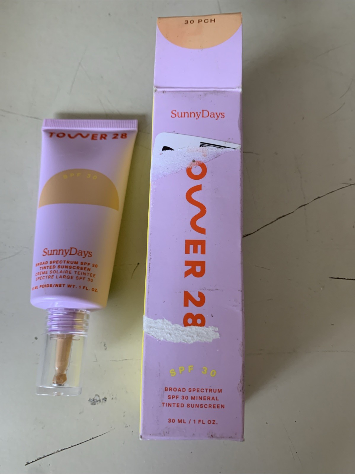 SunnyDays Tower 28 SPF 30 Tinted Sunscreen Foundation 030 PCH 1 oz
