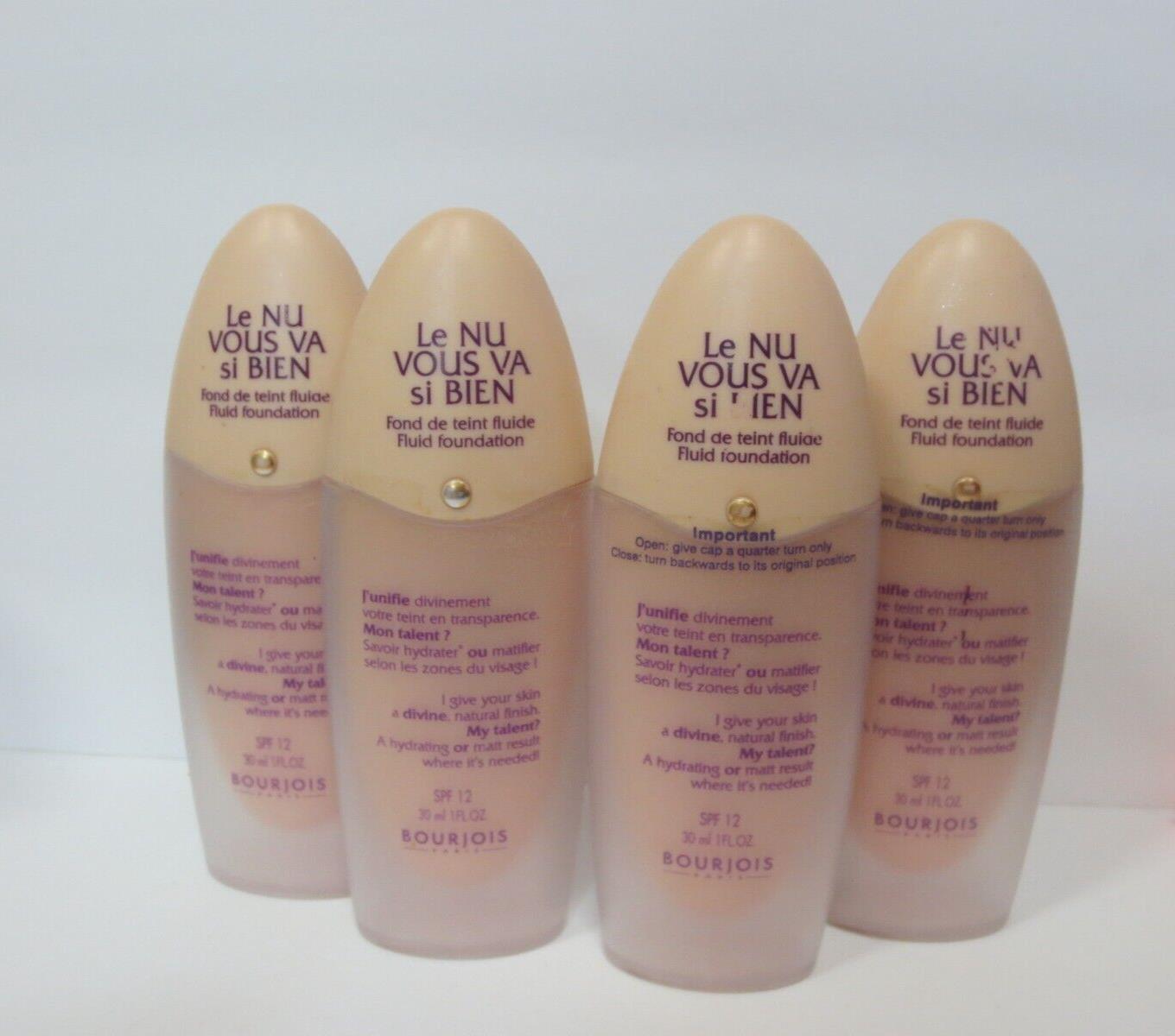 BOURJOIS LE NU VOUS VA SI BIEN FLUID FOUNDATION #56 NOISETTE 1 OZ (LOT OF 4)