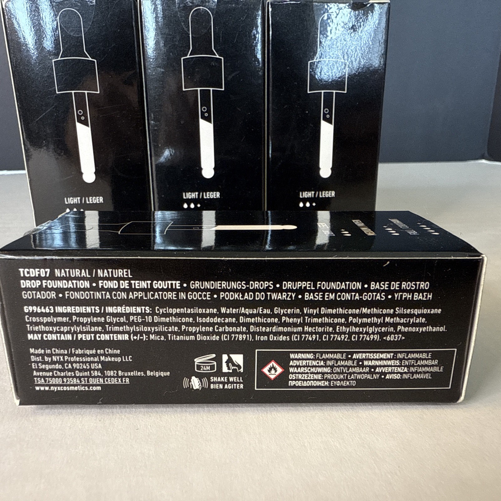 NYX Professional Makeup Total Control Drop Foundation Lot Of 4 NIB Sealed TCDF07