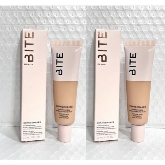 2x BITE Changemaker Supercharged Micellar Foundation L30 1oz NIB Light Neutral