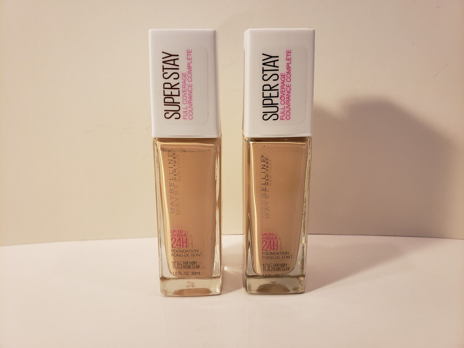 Maybelline~Lot of 2 Superstay Full Coverage Upto 24H Foundation~#105 Fair Ivory~