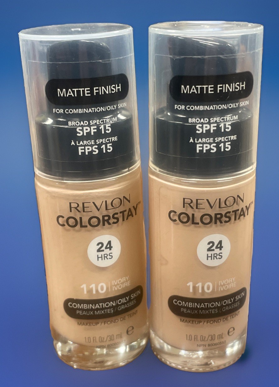 Revlon Colorstay 24HRS Foundation Combination Oily Skin 110 Ivory 2 Bottles Seal