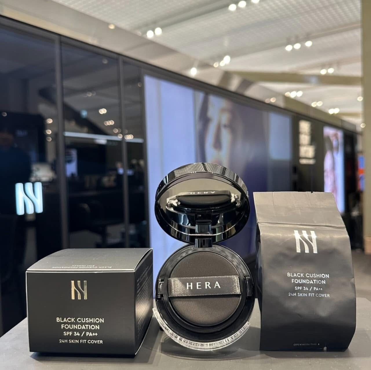 HERA 2024 NEW Black Cushion Foundation 15g + Refill 15g SPF34/PA++ K-Beauty