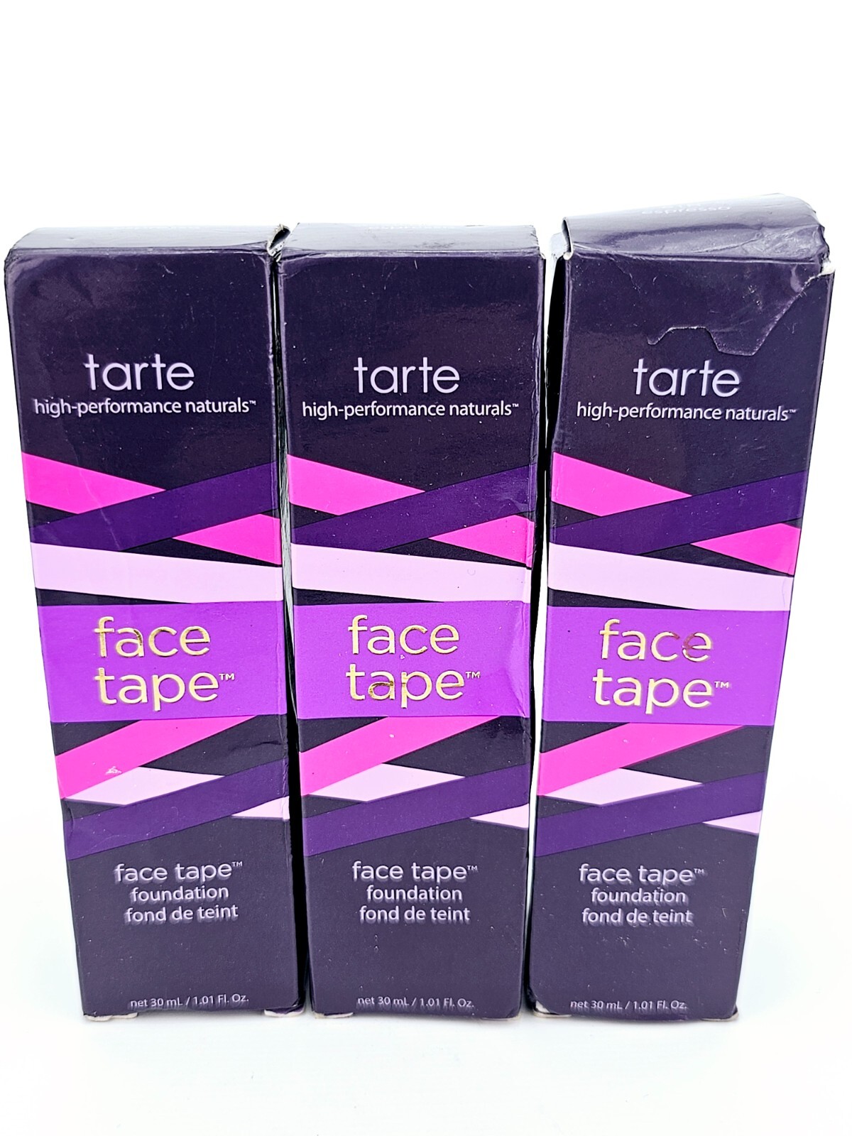 Tarte Face Tape Foundation Espresso 61H Full Coverage Full Size Lot of 3