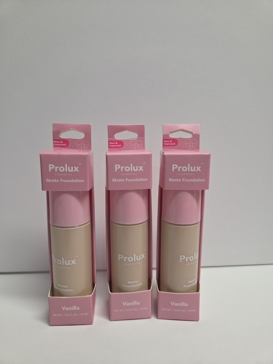PROLUX MATTE FOUNDATION VANILLA – LOT OF 3- 1.35 OZ – NEW