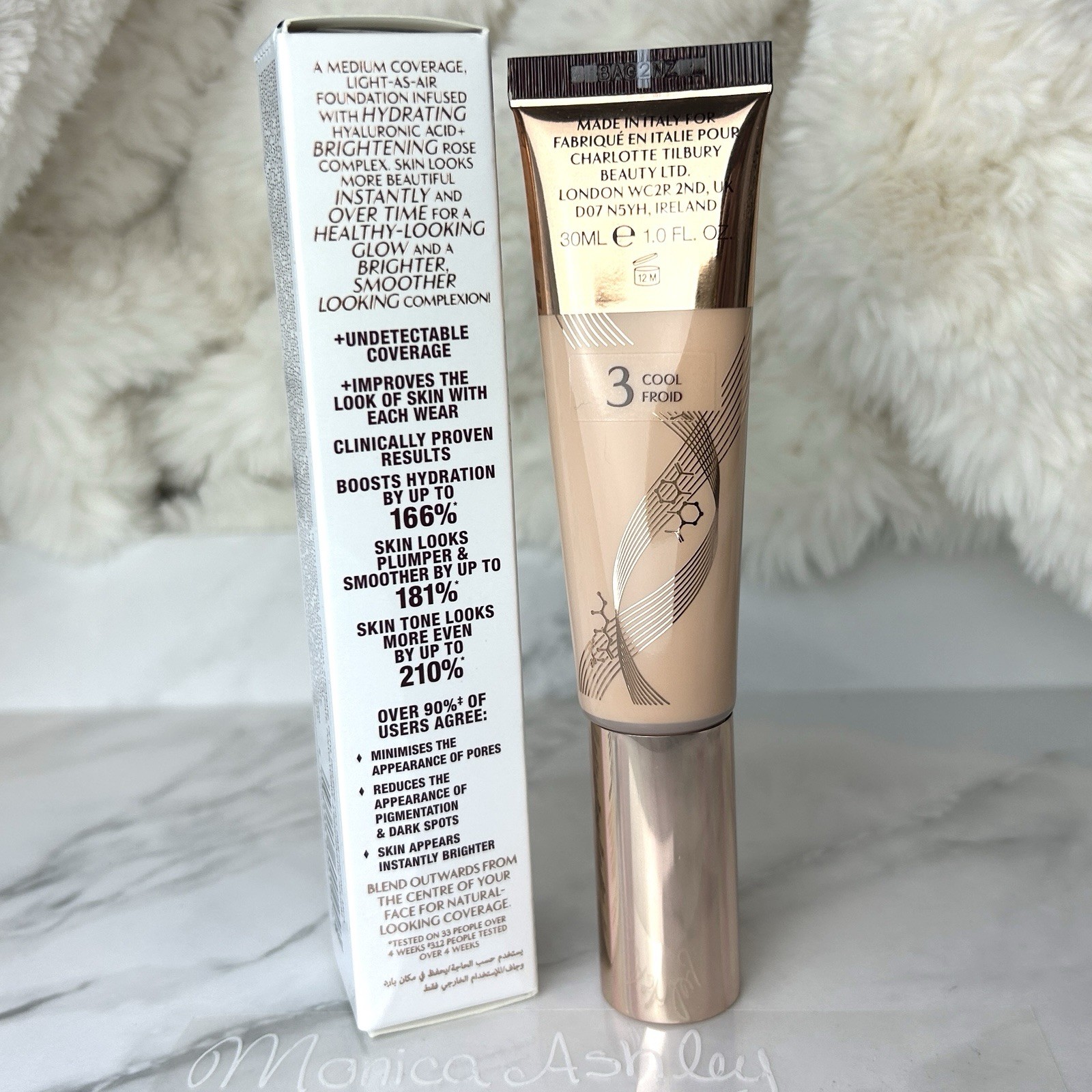 NEW Charlotte Tilbury Beautiful Skin Foundation Light 3 Cool 30ml Full Size NIB