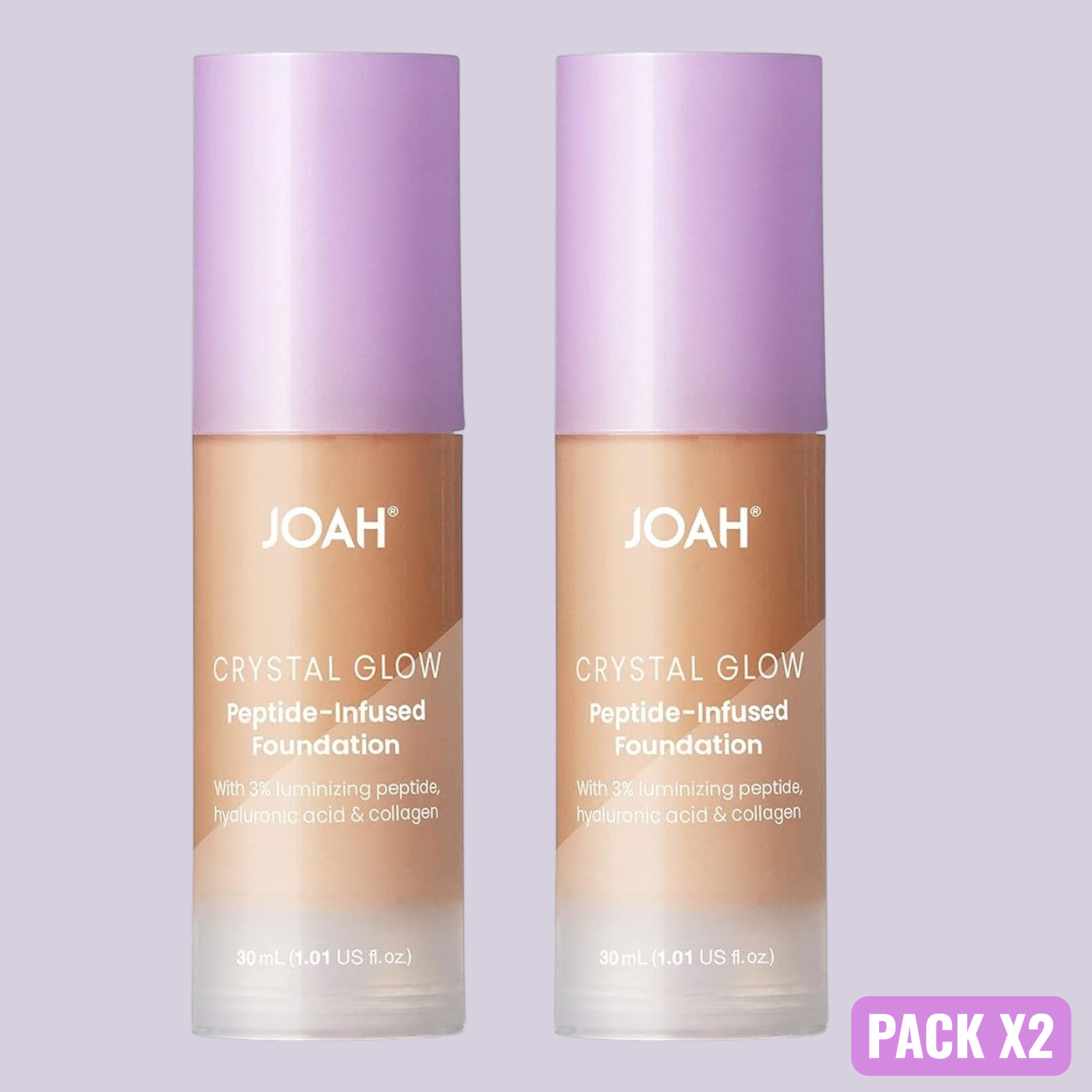 JOAH Crystal Glow Peptide Foundation FN030 1.0 / 1oz (2 Pack) New!!!