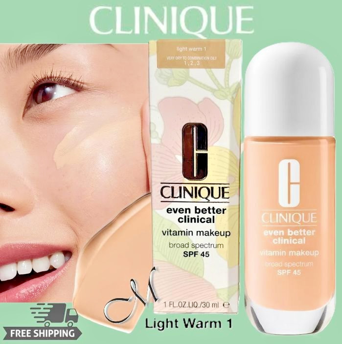 Clinique Even Better Clinical Vitamin Makeup SPF 45* ~ Light Warm 1 ~NIB 1oz $48