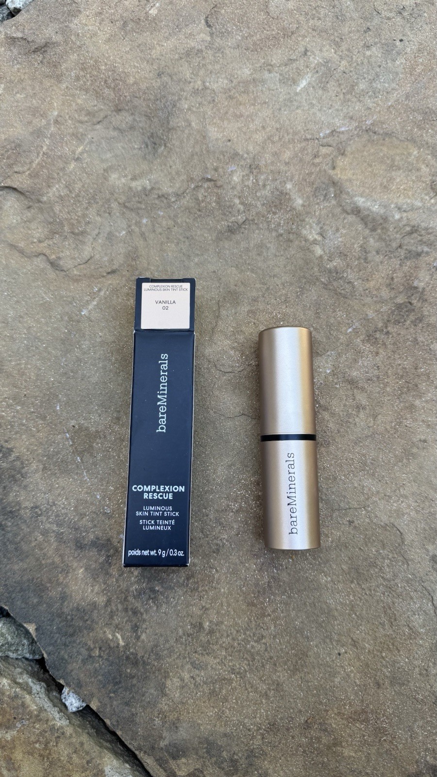 NIB bareMinerals Complexion Rescue Luminous Skin Tint Stick 02 Vanilla Full Size