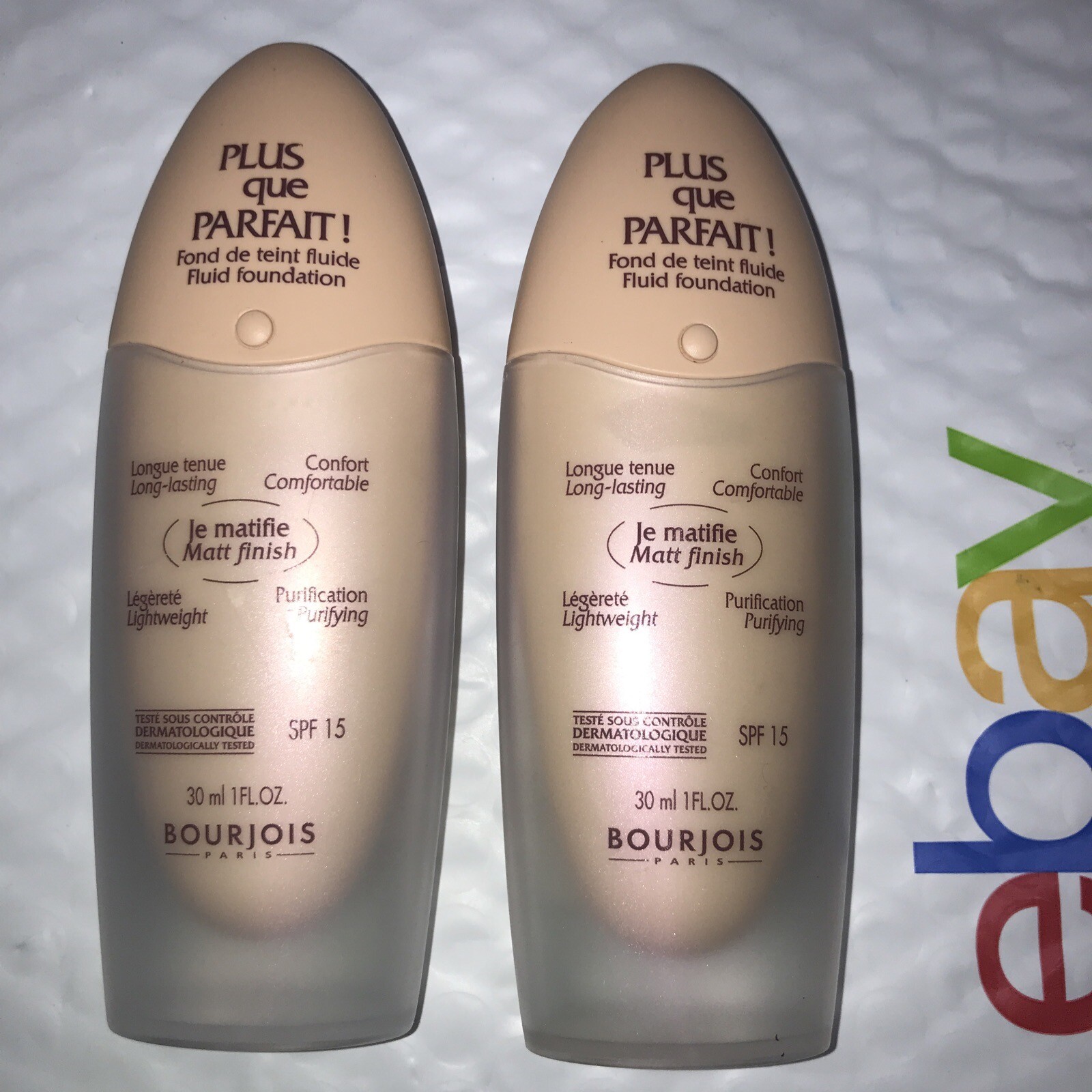2 Tube Lot BOURJOIS FLUID FOUNDATION SPF 15 MATT FINISH 17 Cafe sealed NWOB