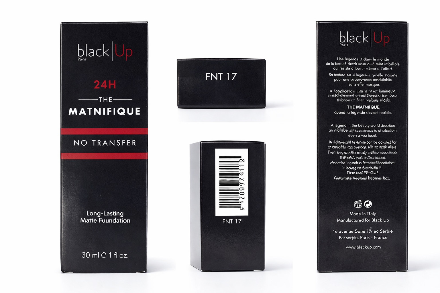 Black Up Paris The Matifique 24H Mattifying Foundation – Shade FNT 17 – 30ml