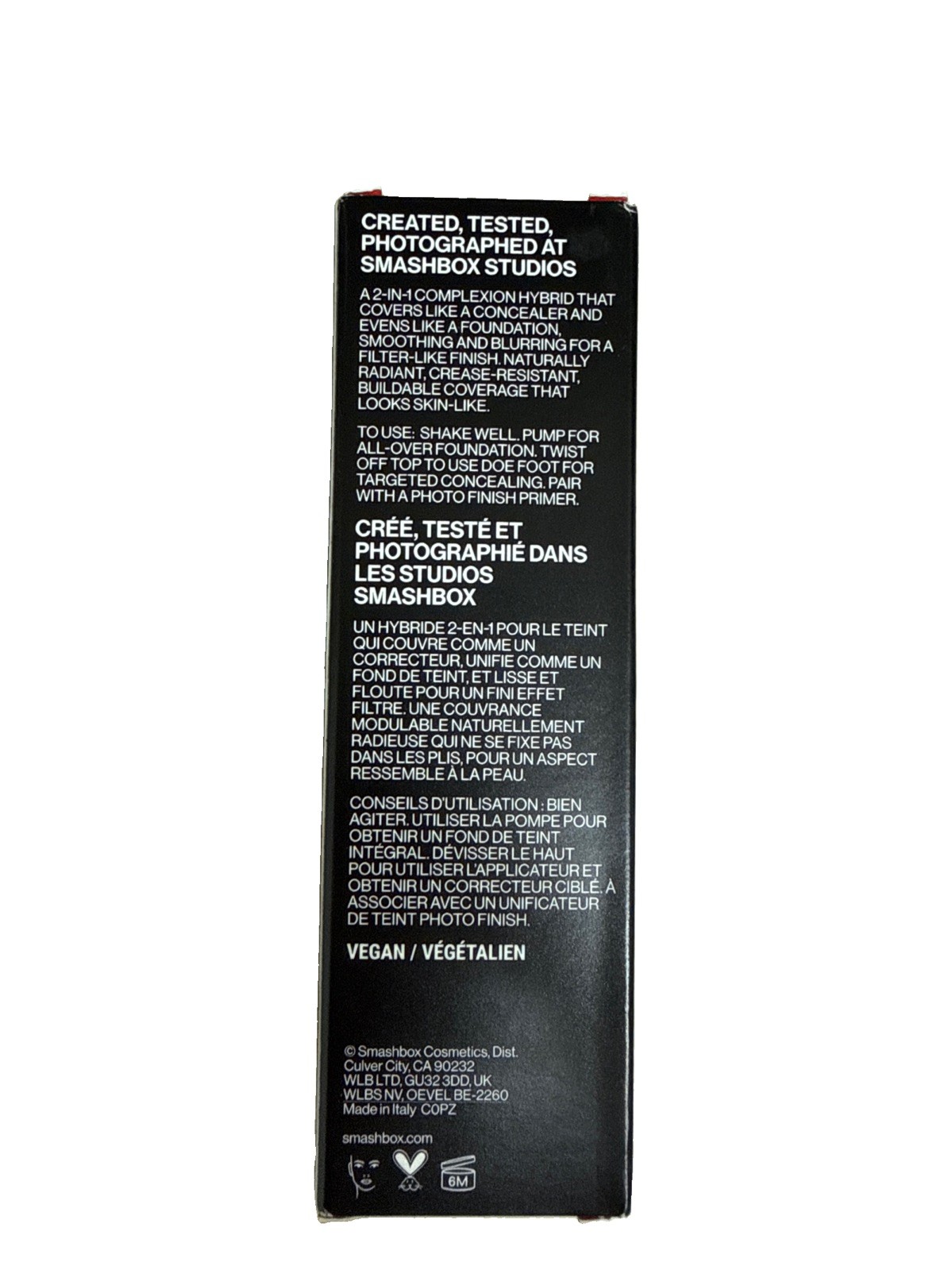2-in-1 corrective makeup base, evens skin tone, natural finish.