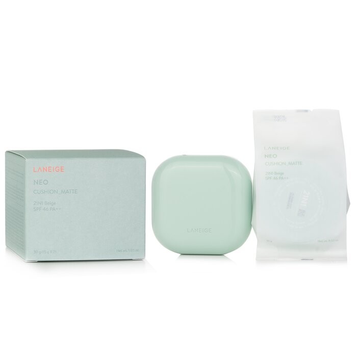 Laneige – Neo Cushion Matte SPF46 – # 21N1 Beige 2x15g/1.05oz