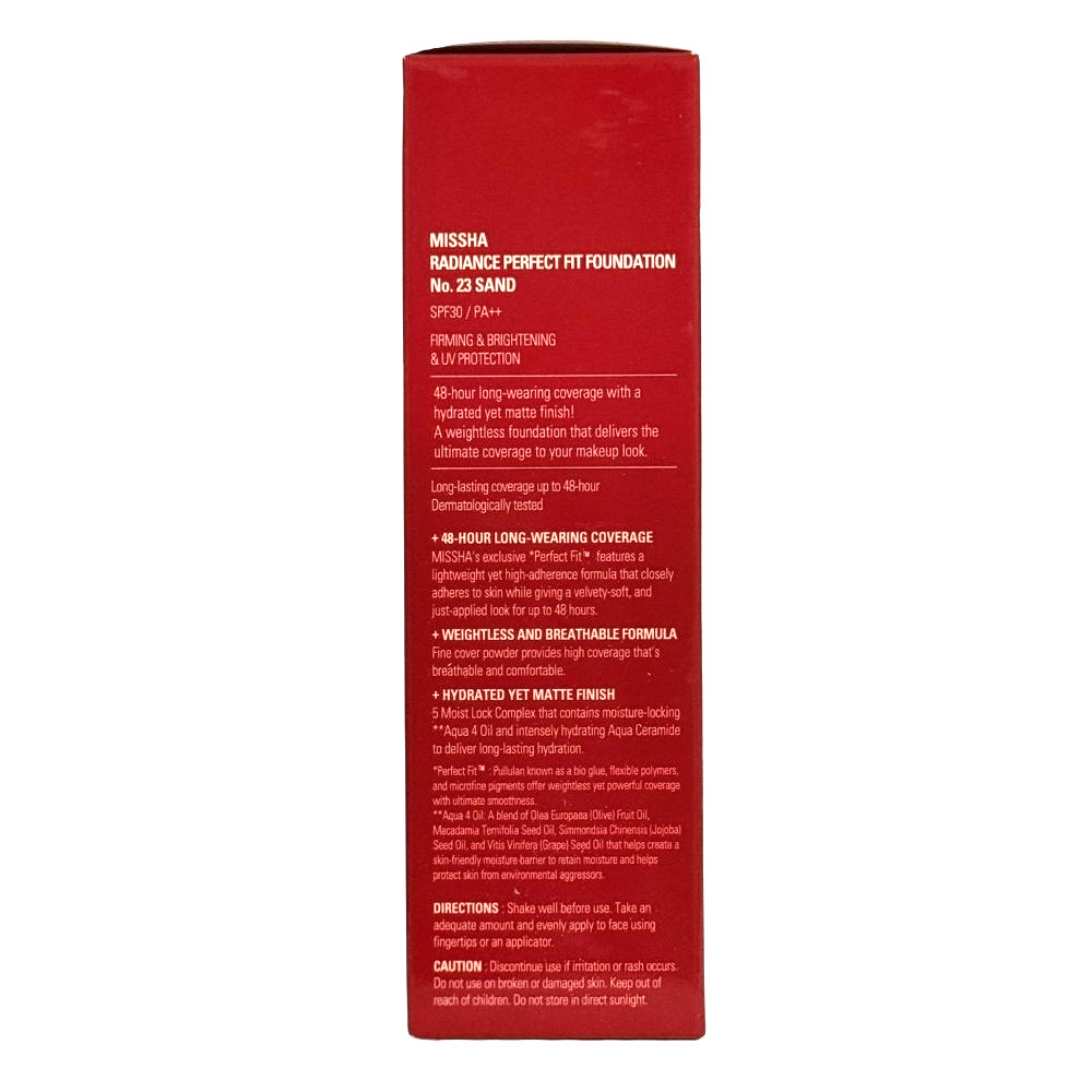 Missha Radiance Perfect Fit Foundation 35 ml Shade No. 23 – Sand SPF 30 PA++