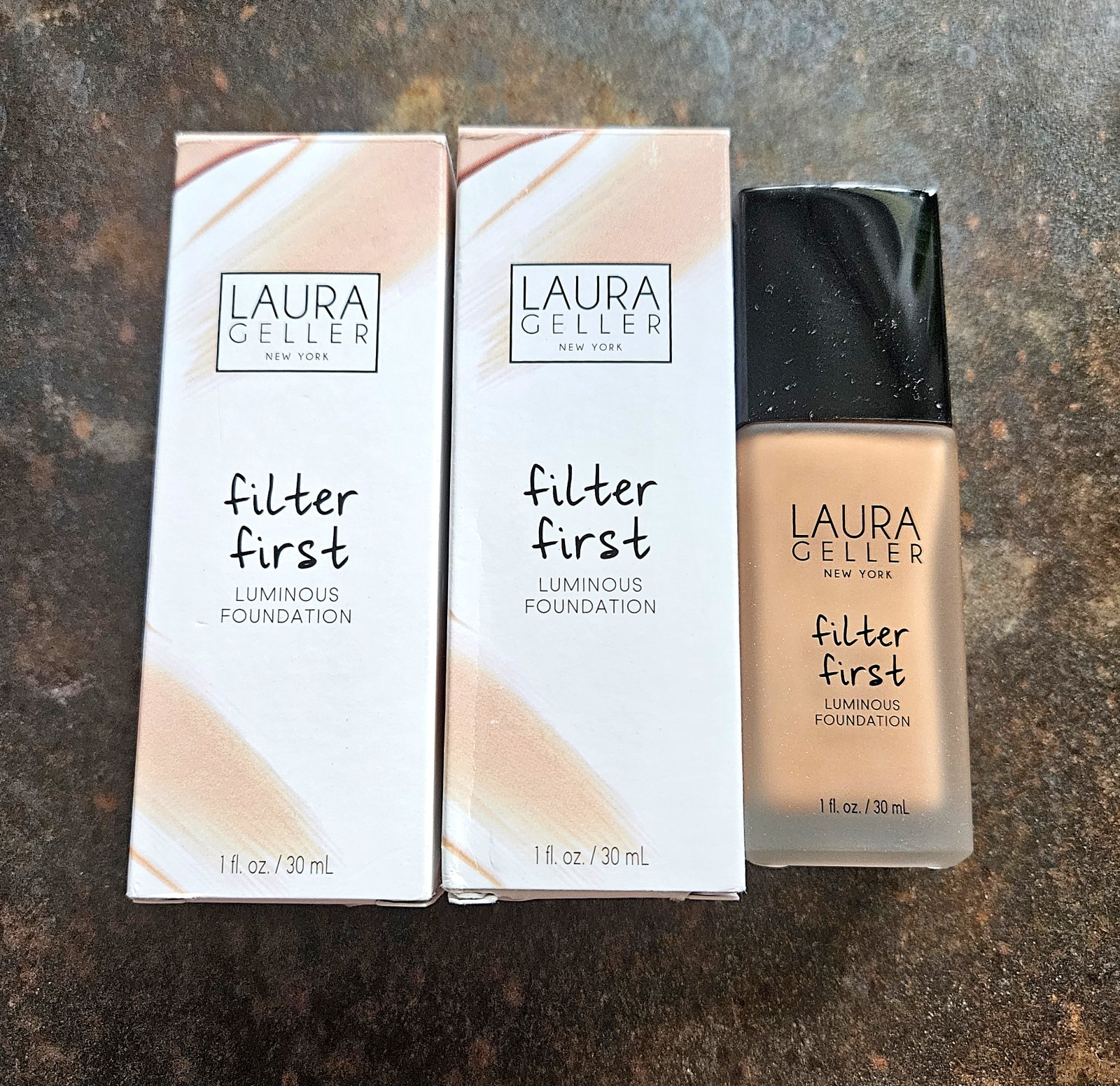 2 Bottles Laura Geller COGNAC Filter First Luminous Foundation 1 oz each NIB’s!