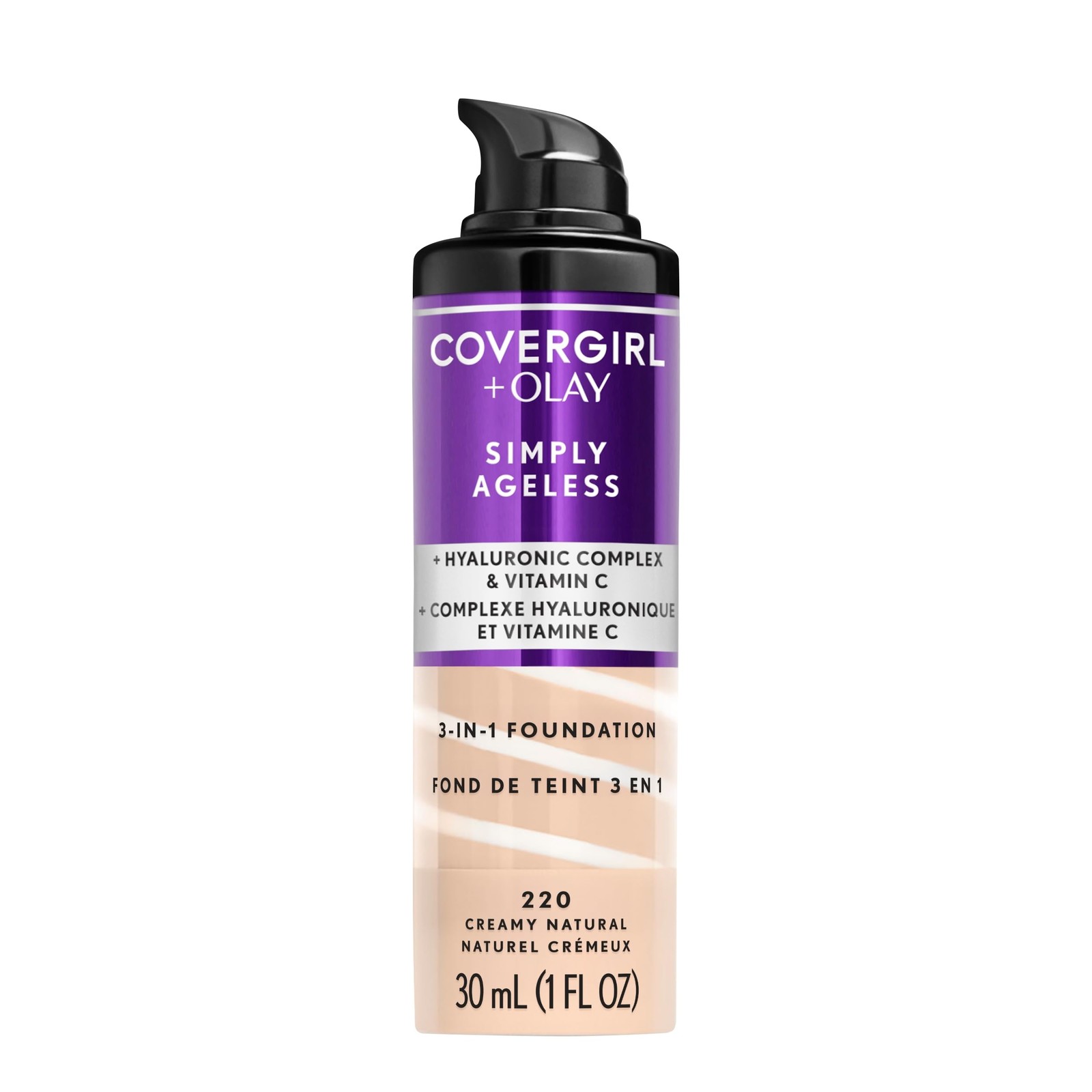 COVERGIRL & Olay Simply Ageless 1 Fl Oz (Pack of 1), 220 Creamy Natural