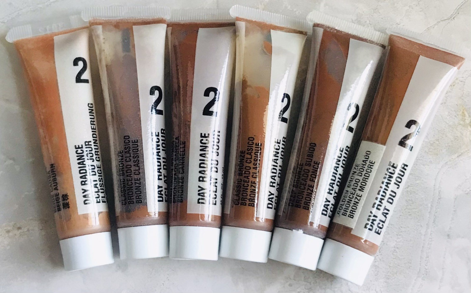 Lot of 6 Mary Kay Day Radiance Cream Foundation Formula 2 Tube Beige & Bronze