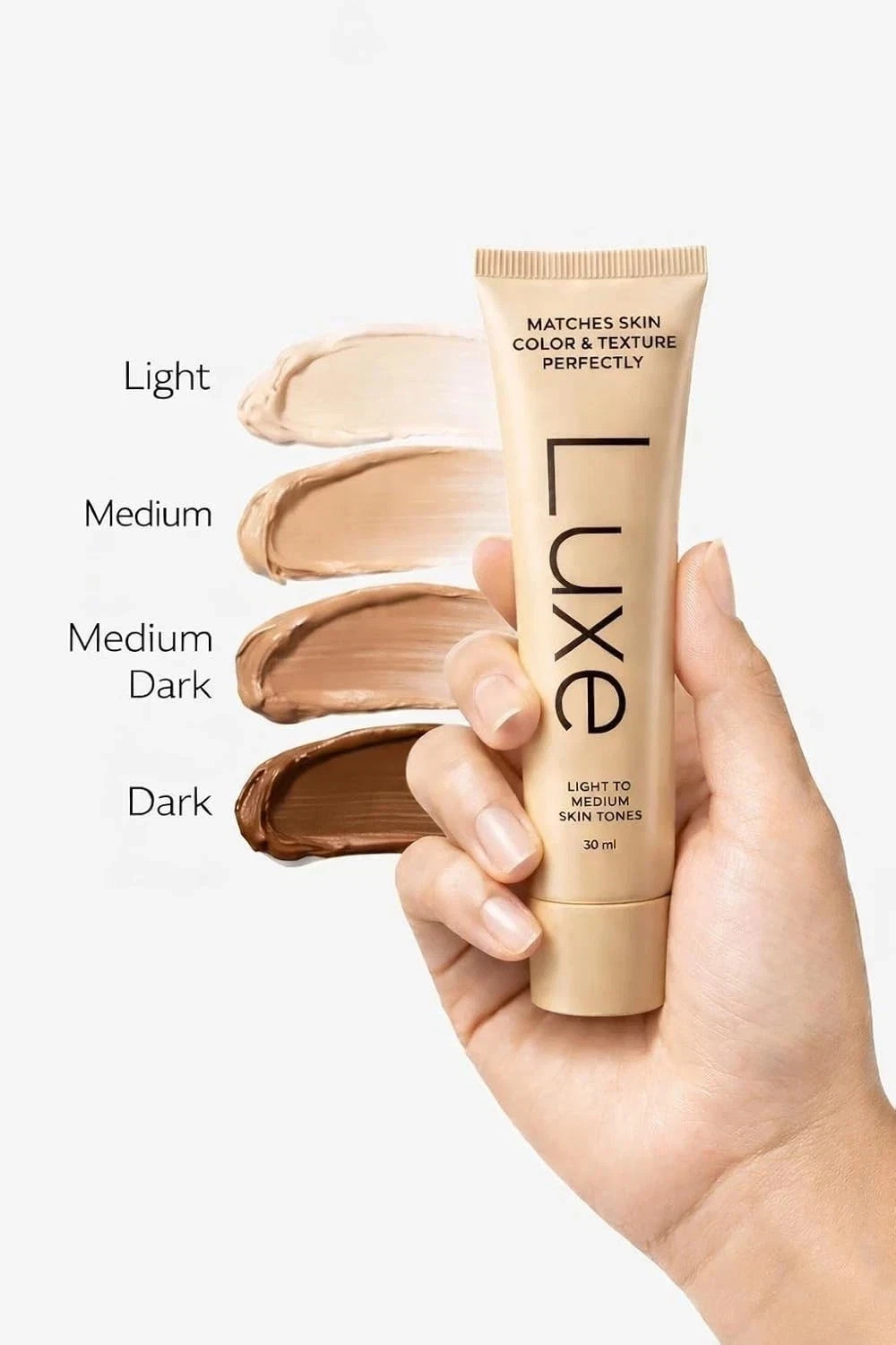 Luxe Options Color Changing Foundation, Original – 30mL, Light & Medium Research