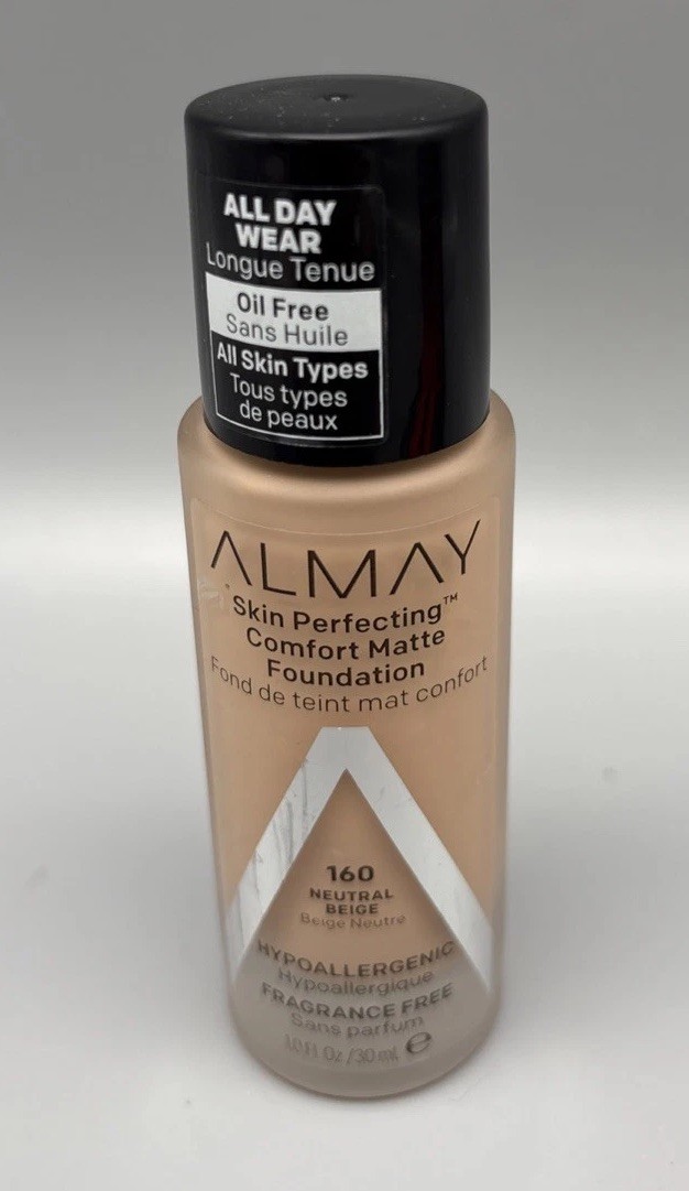 Almay Skin Perfecting Comfort Matte Liquid Foundation, 160 Neutral Beige HTF