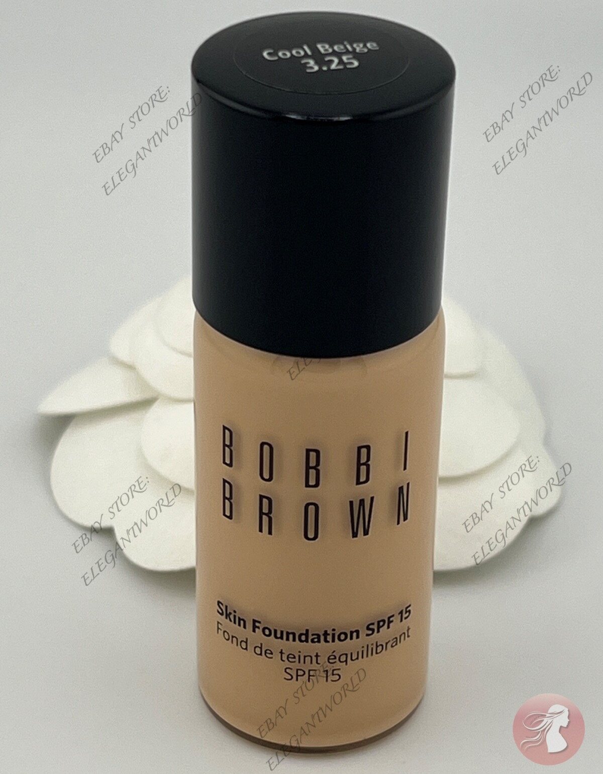 Bobbi Brown Skin Foundation SPF15 COOL BEIGE Travel Size 0.5oz/15ml New No Box