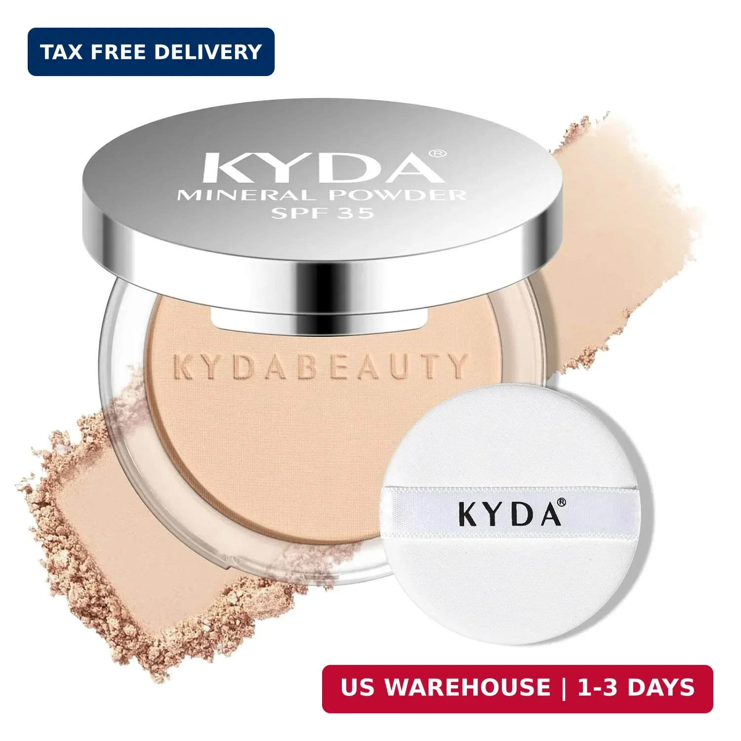 Mineral Powder, SPF 35, 4-in-1 Mineral Pressed Powder Foundation with Conceal…