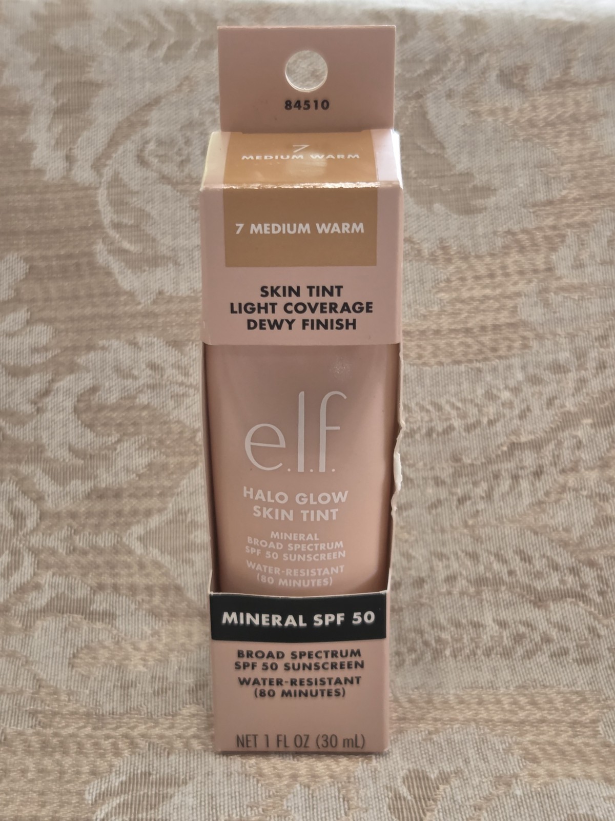 e.l.f. Halo Glow Skin Tint Shade 7 Medium Warm Mineral SPF 50 New 1 oz 02/27
