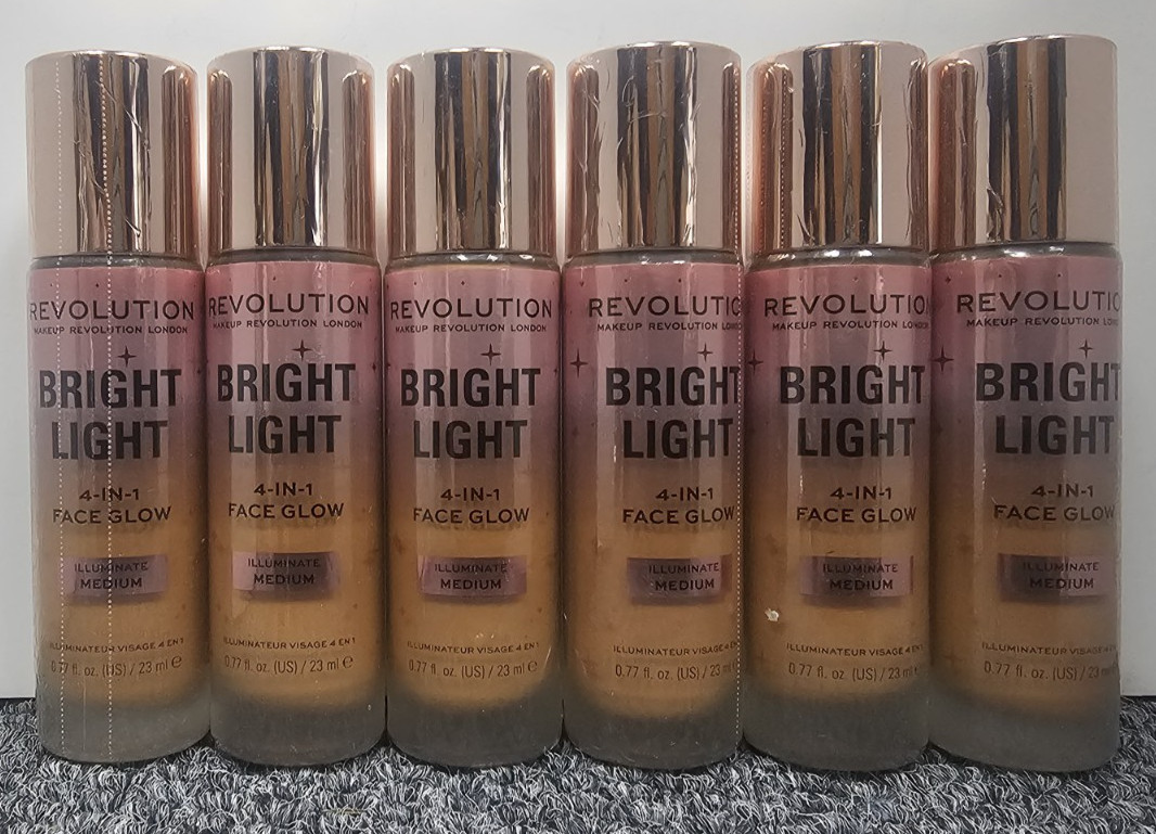 6 X Revolution 0.77 Fl Oz/each ILLUMINATE MEDIUM 4-in-1 BRIGHT LIGHT Face Glow