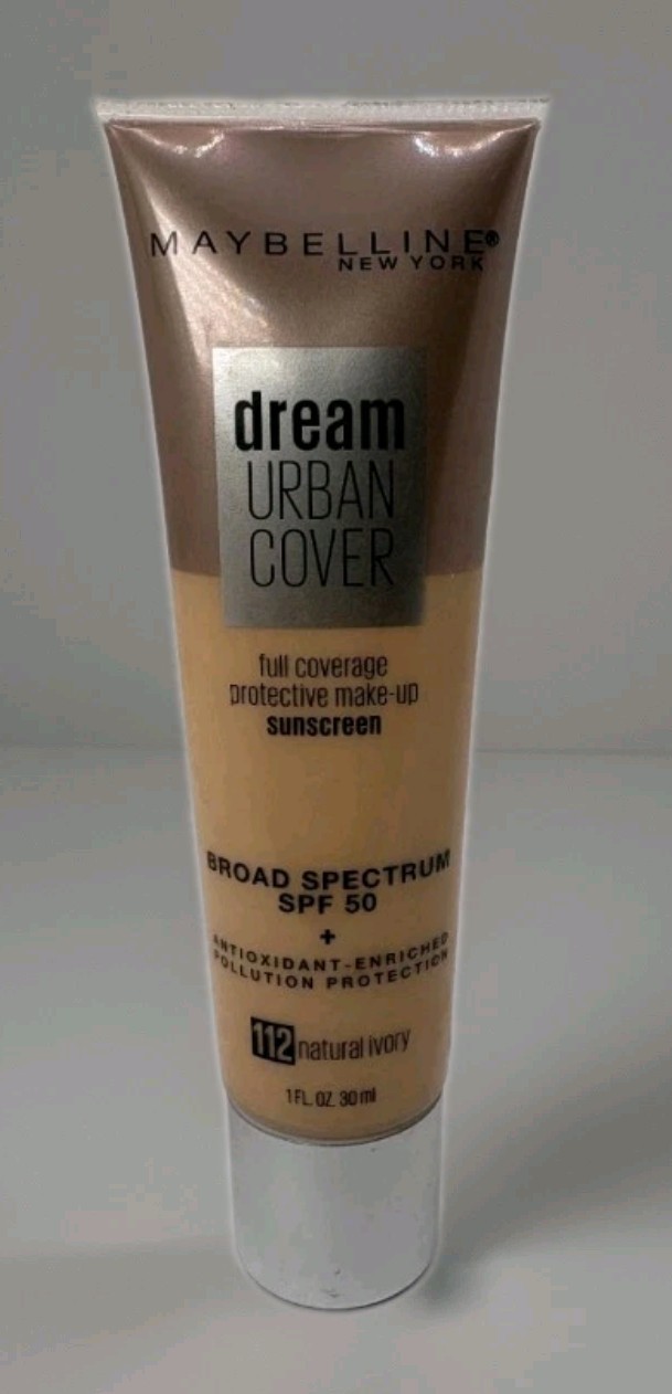 Maybelline Dream Urban Cover Full Coverage Foundation 112 Natural Ivory NEW