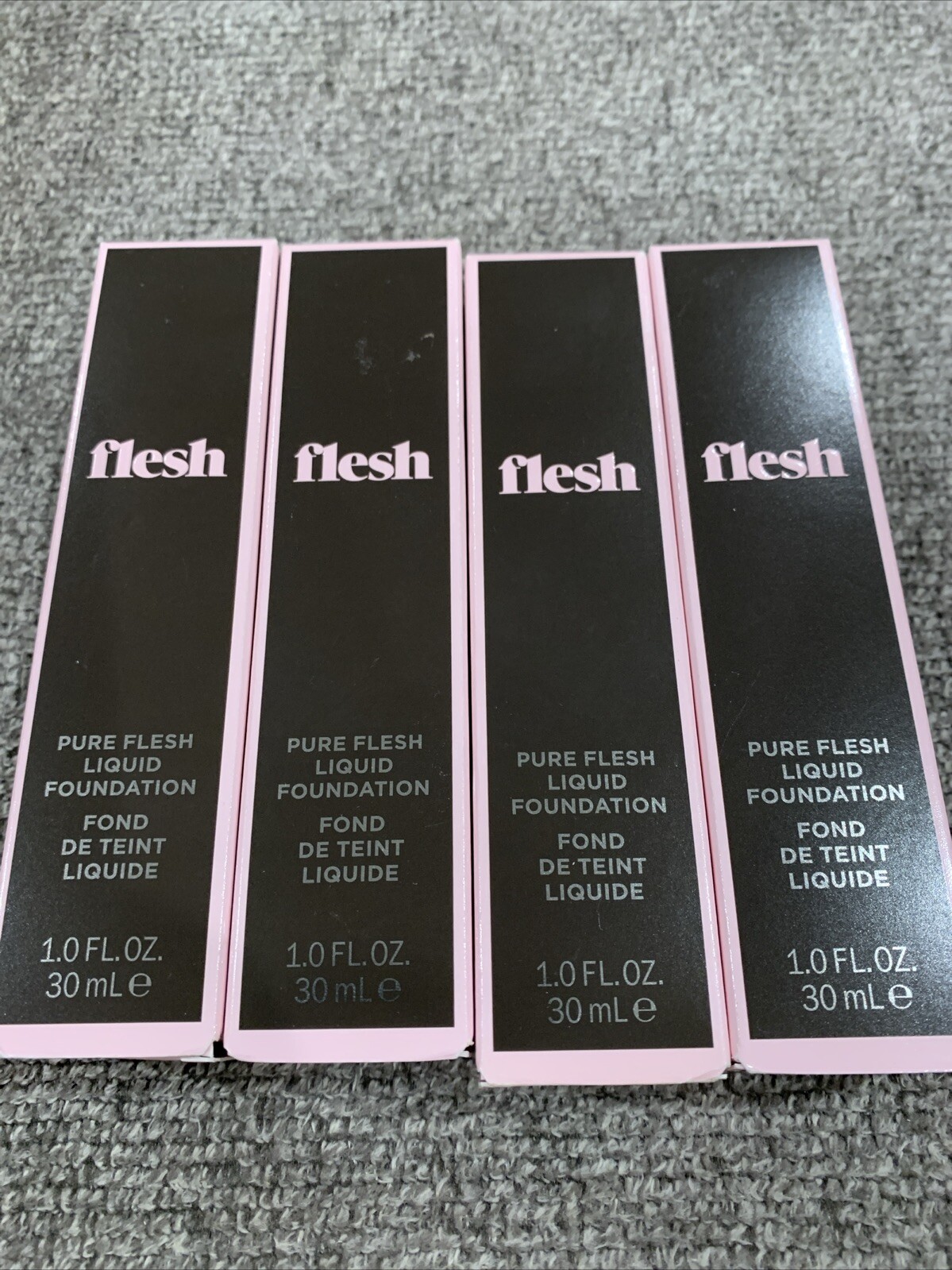 flesh Pure Flesh Liquid Foundation, 21 Biscuit Cool Pink Rose Frais 4pc.