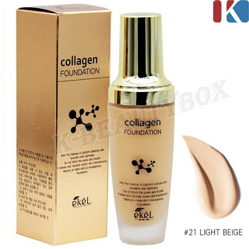 Bright Radiant Complexion Collagen Foundation 50ml #21 Light Beige Korea Made