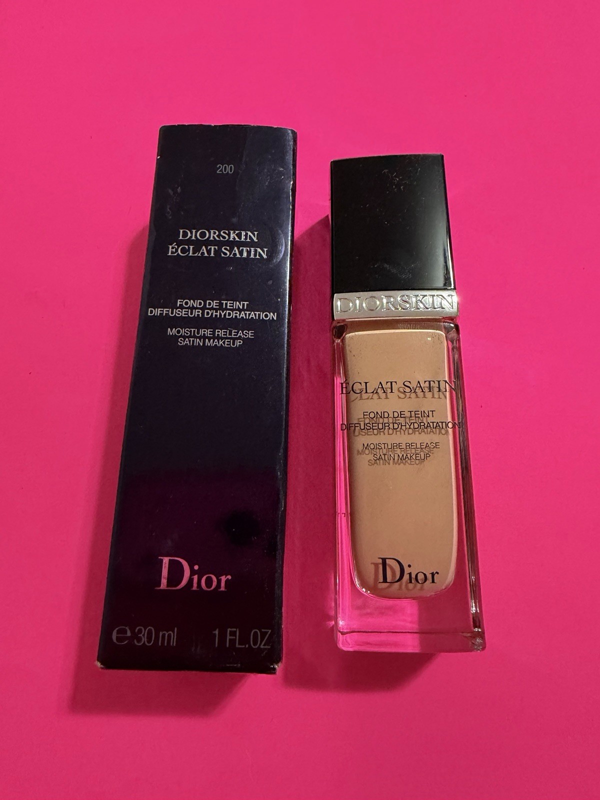Diorskin Eclat Satin Foudation #200 Moisture Release Satin Makeup RARE NEW