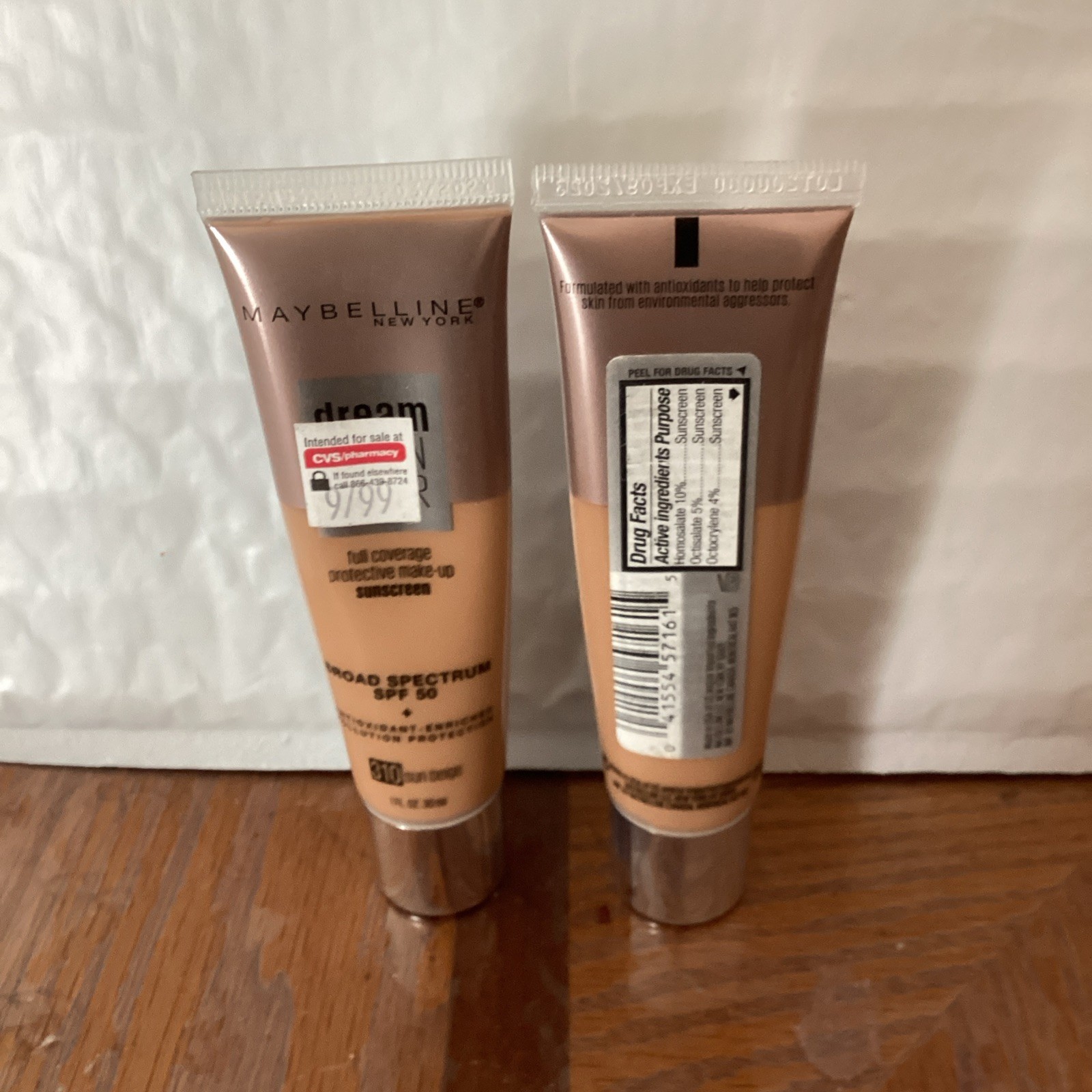 2x Maybelline Dream Urban Cover Protective Make-up #310 Sun Beige Exp3/21 & Up
