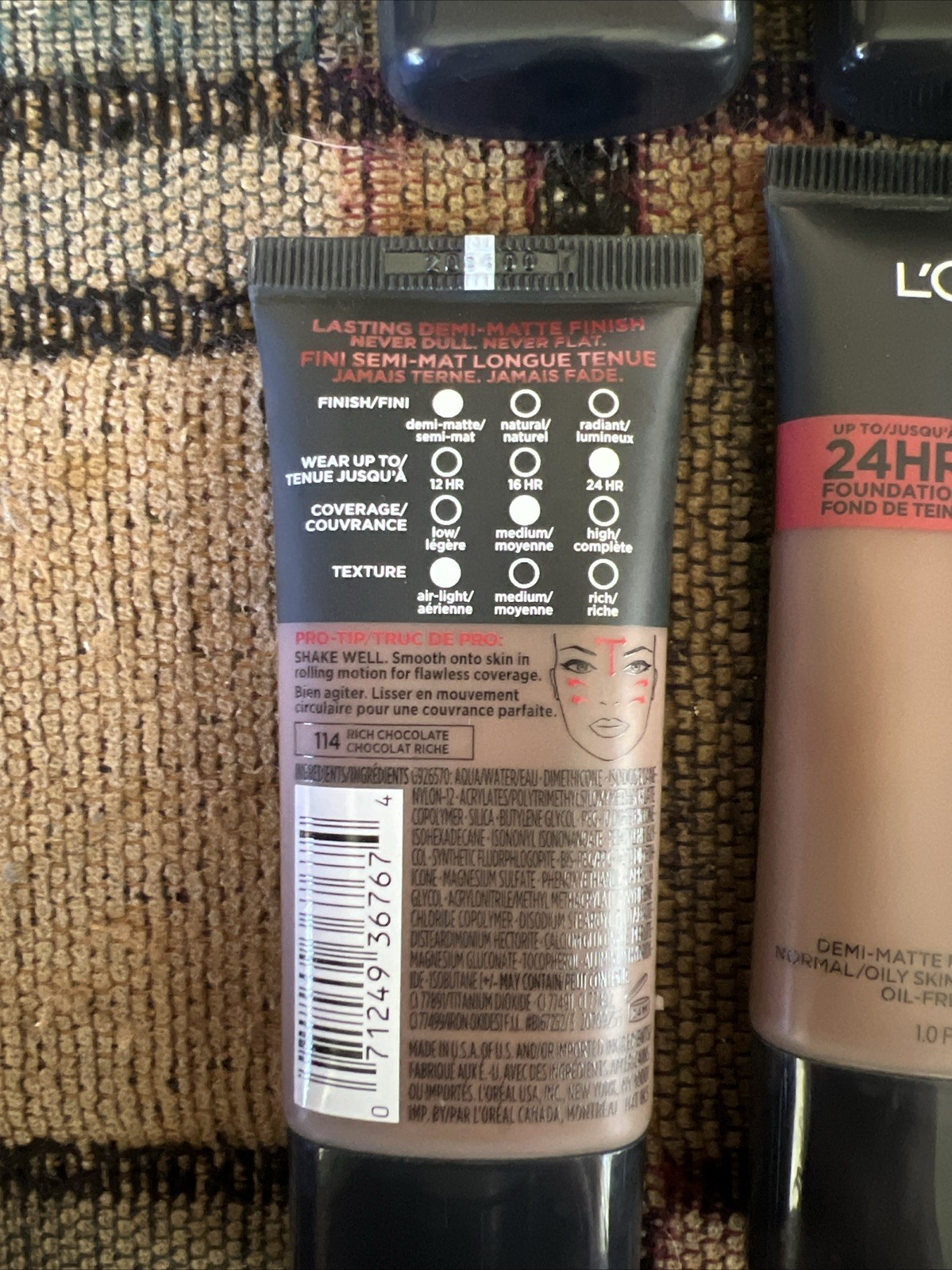 4 Loreal Infallible Pro-Matte Foundation #114 Rich Chocolate Demi-Matte Finish