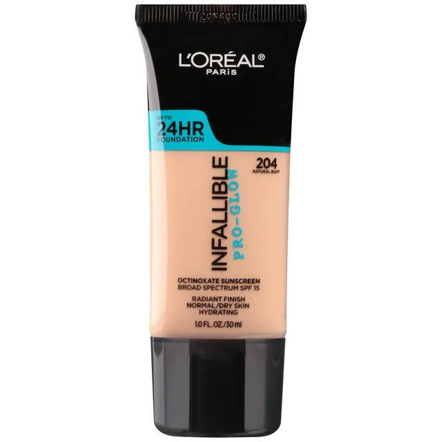 L’oreal Infallible Pro-Glow Liquid Foundation #204 Natural Buff Read Description