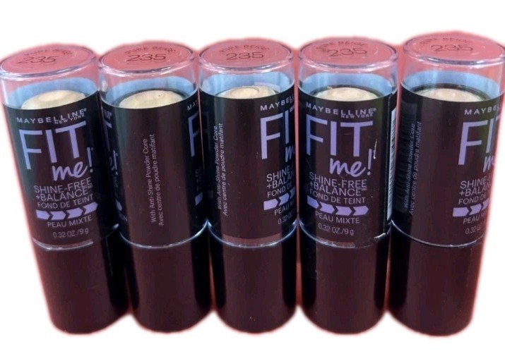 Lot of 5 Maybelline Fit Me! Oil-Free Stick Foundatio 235 Pure Beige 0.32 ea