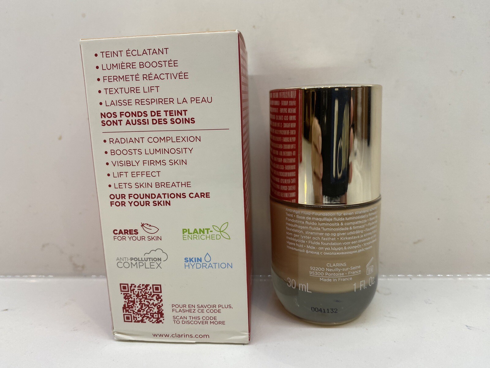 Clarins Everlasting Youth Fluid Foundation 108W NIB 1 oz