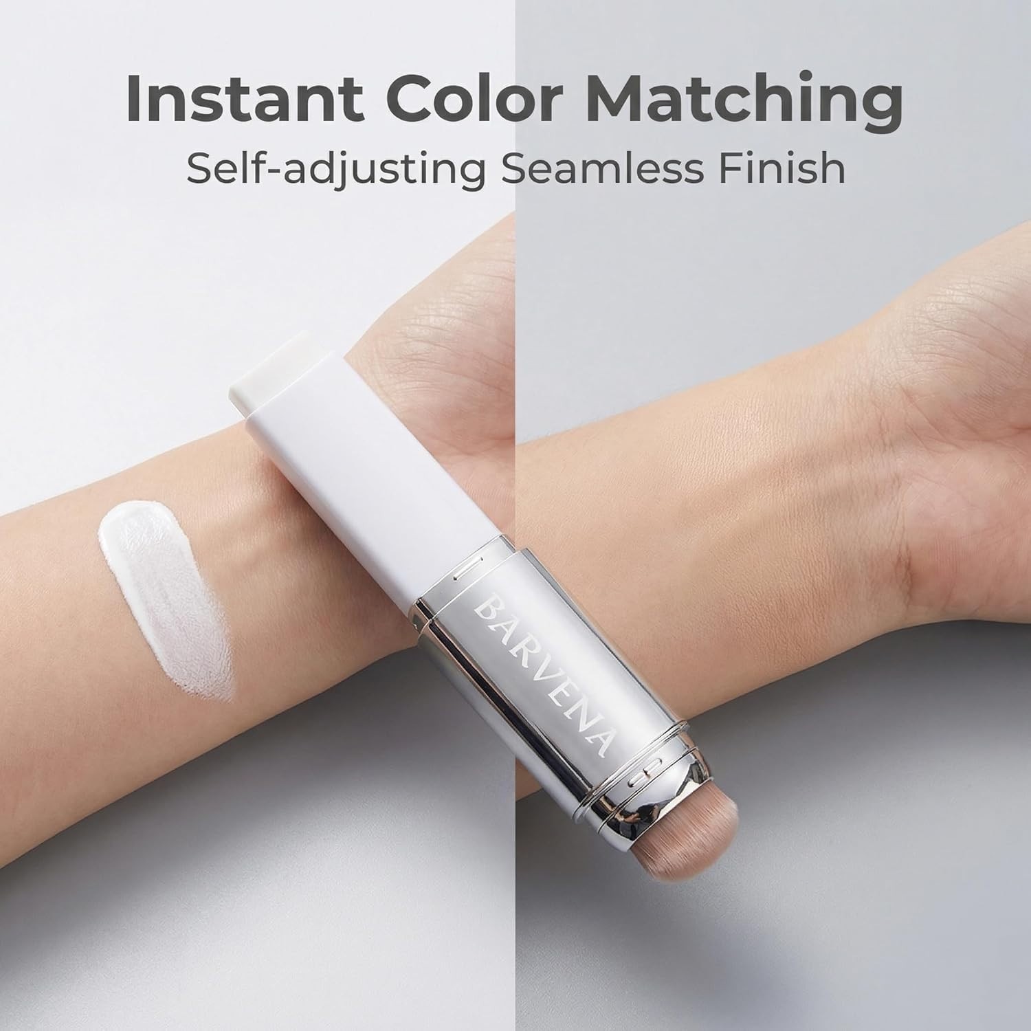 Color Changing Foundation Stick with Brush – Full Coverage, Self-Adjusting Makeu