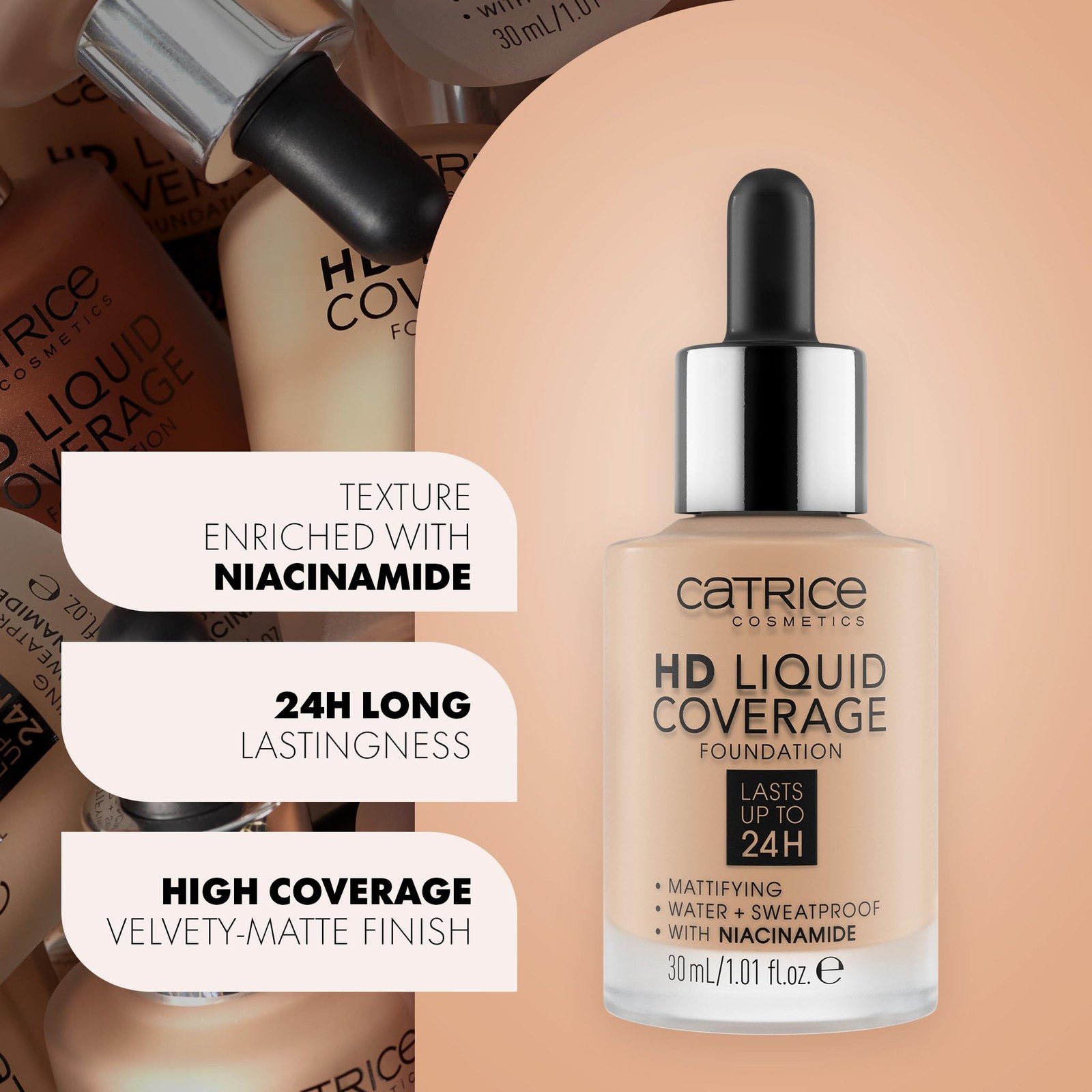 | HD Liquid Coverage Foundation | Flawless, High Coverage | Vegan & Cruelty F…