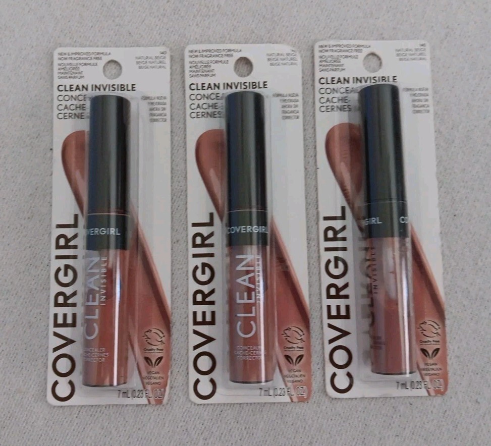 3 Covergirl Clean Invisible Concealer #140 Natural Beige (C014)