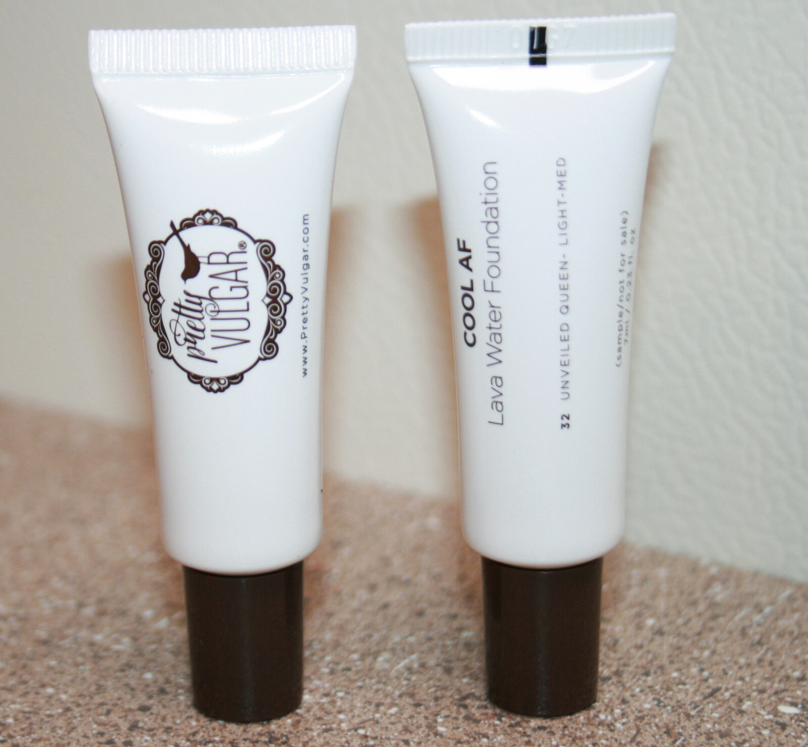 2x PRETTY VULGAR Cool AF Lava Water Foundation Unveiled Queen 0.23oz Travel Size